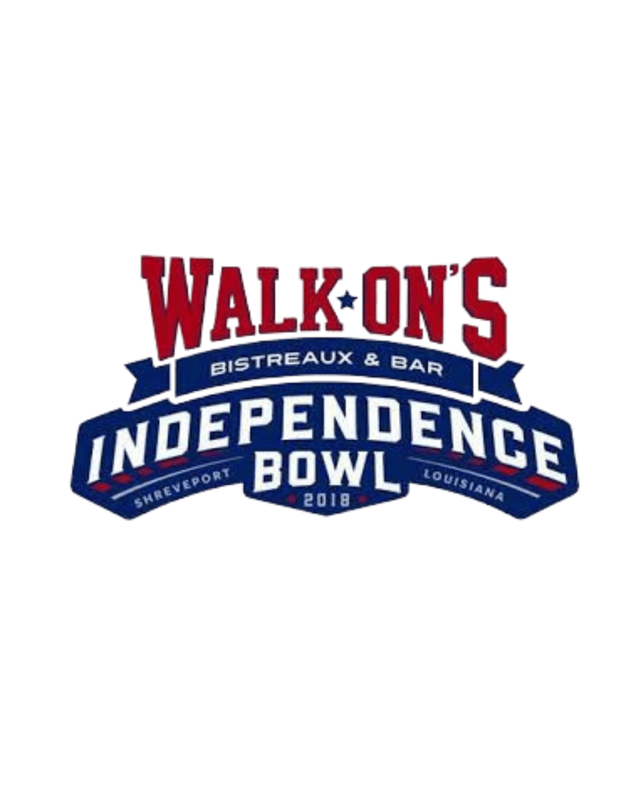 A logo of the independence bowl presented by walk ons
